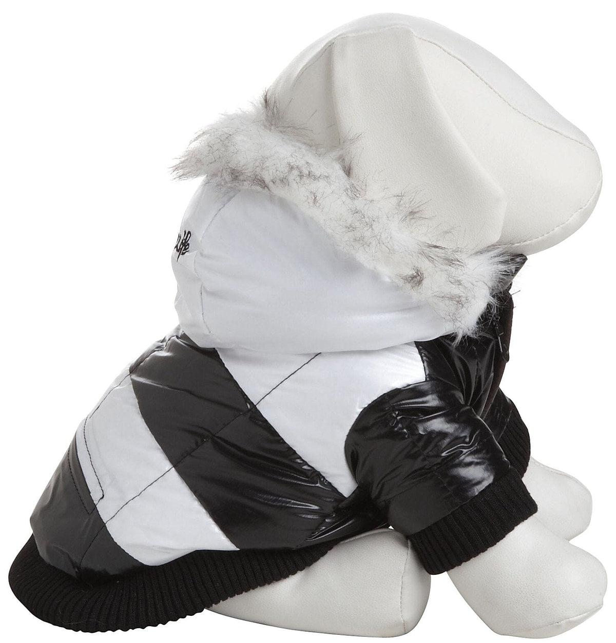 Pet Life ® Fashion Striped 3M Insulated Ultra-Plush Pet Dog Parka Coat w/ Removable Hood
