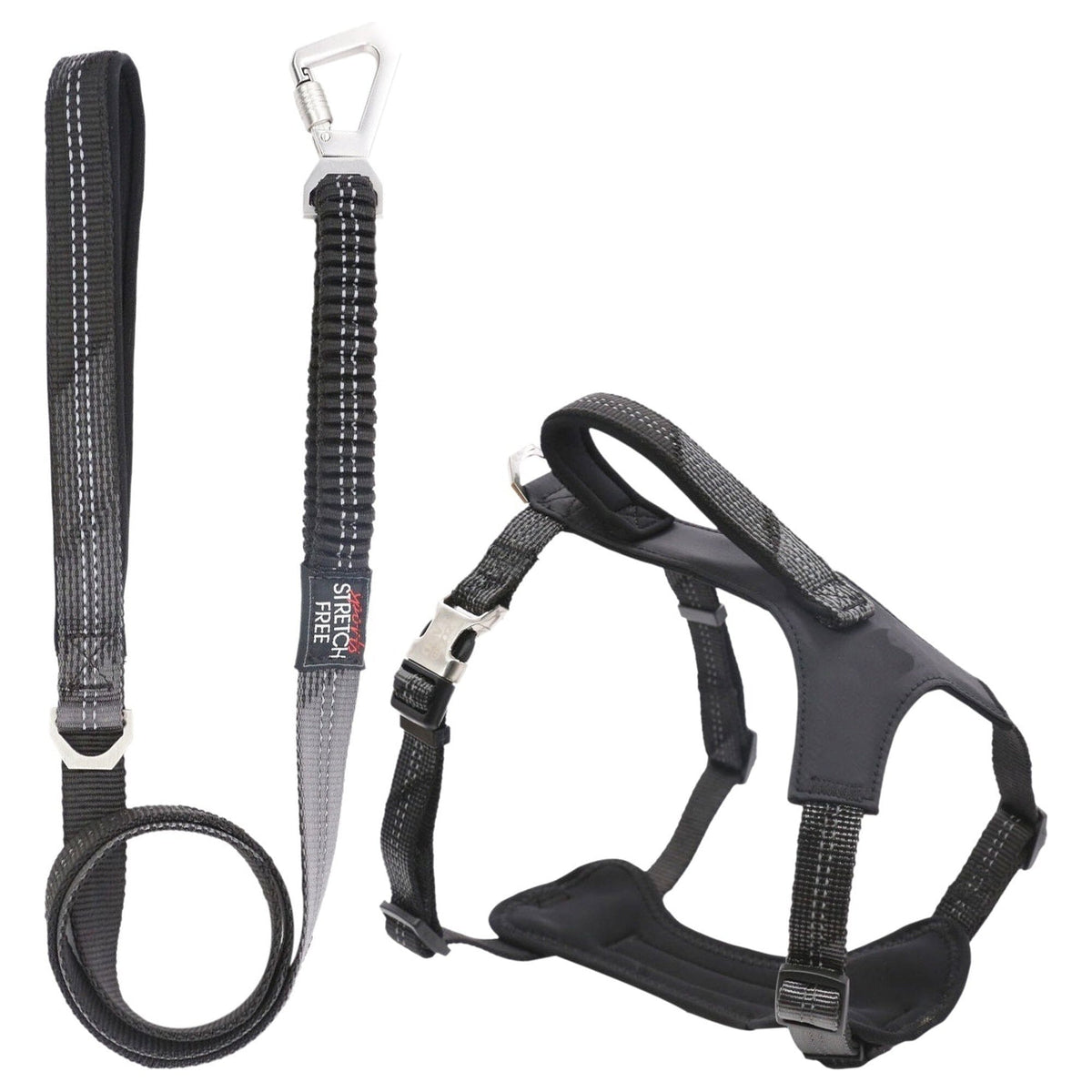 Pet Life ® 'Geo-prene' 2-in-1 Shock Absorbing Neoprene Padded Reflective Dog Leash and Harness