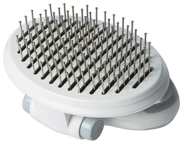 Pet Life ® 'Gyrater' Travel Self-Cleaning Swivel Grooming Pet Pin Brush