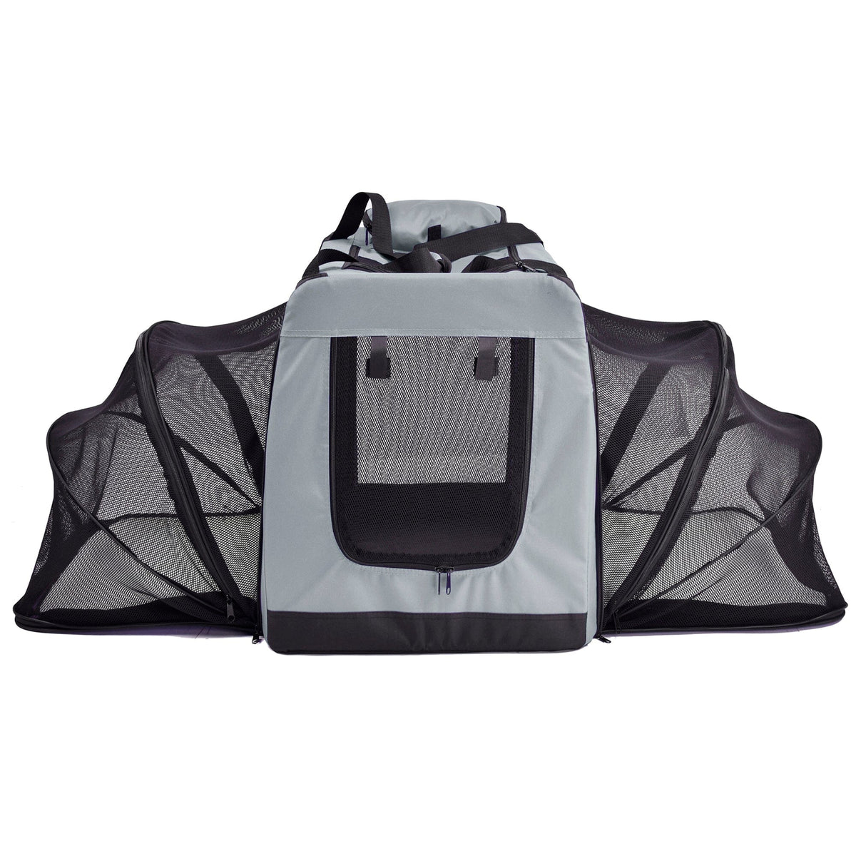 Pet Life ®  'Hounda Accordion' Metal Framed Soft-Folding Collapsible Dual-Sided Expandable Pet Dog Crate