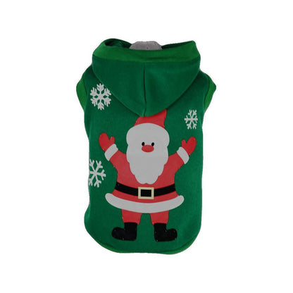 Pet Life ® LED Lighting 'Hands-Up-Santa' Hooded Dog Costume Sweater w/ Included Batteries