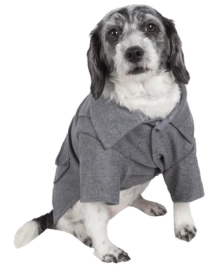 Pet Life ® 'Military Static' Rivited Fashion Collared Wool Dog Jacket Coat