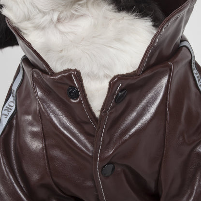 Pet Life ® 'Wuff-Rider' Fashion Suede Stitched Dog Jacket