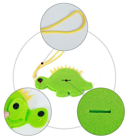 Pet Life ®Fleece Dinosaur Shaped Travel Waste Bag Dispenser with 2 Rolls