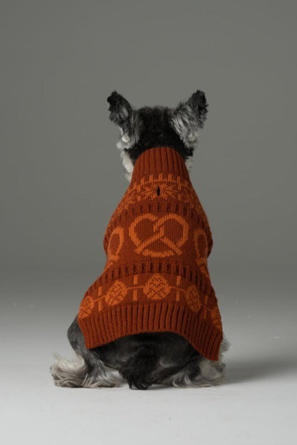 Pretzel Pet Sweater - Toffee Orange