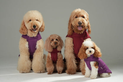 Reversible Dog Vest Jacket -  Red Brown
