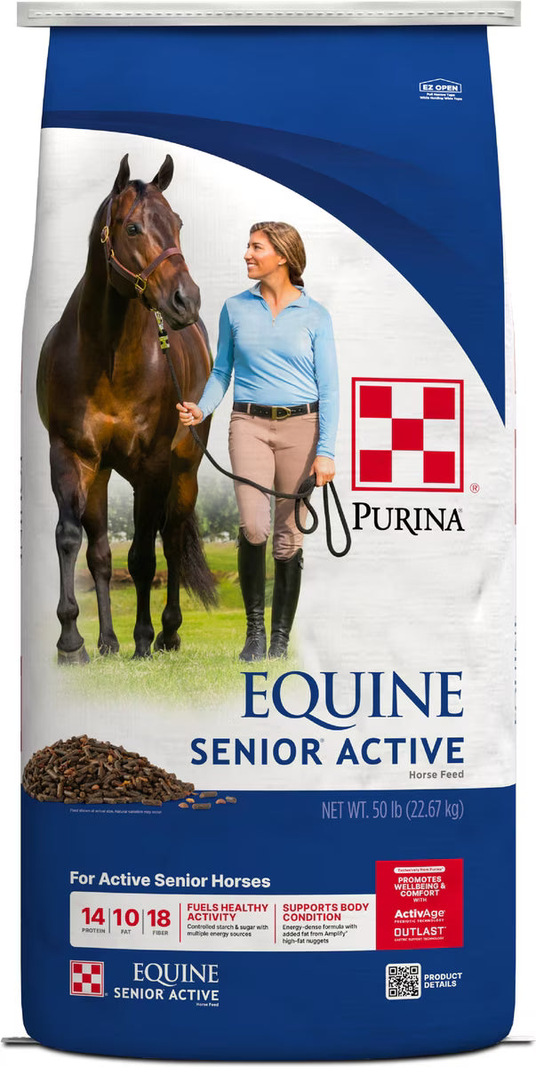 Purina Equine Senior Active Horse Feed, 50-lb