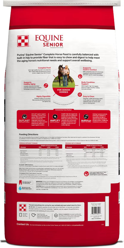 Purina Equine Senior Horse Feed, 50-lb