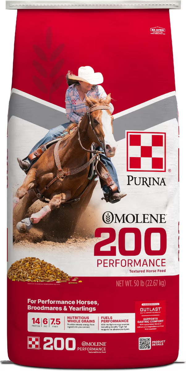 Purina Omolene 200 Performance Horse Feed, 50-lb