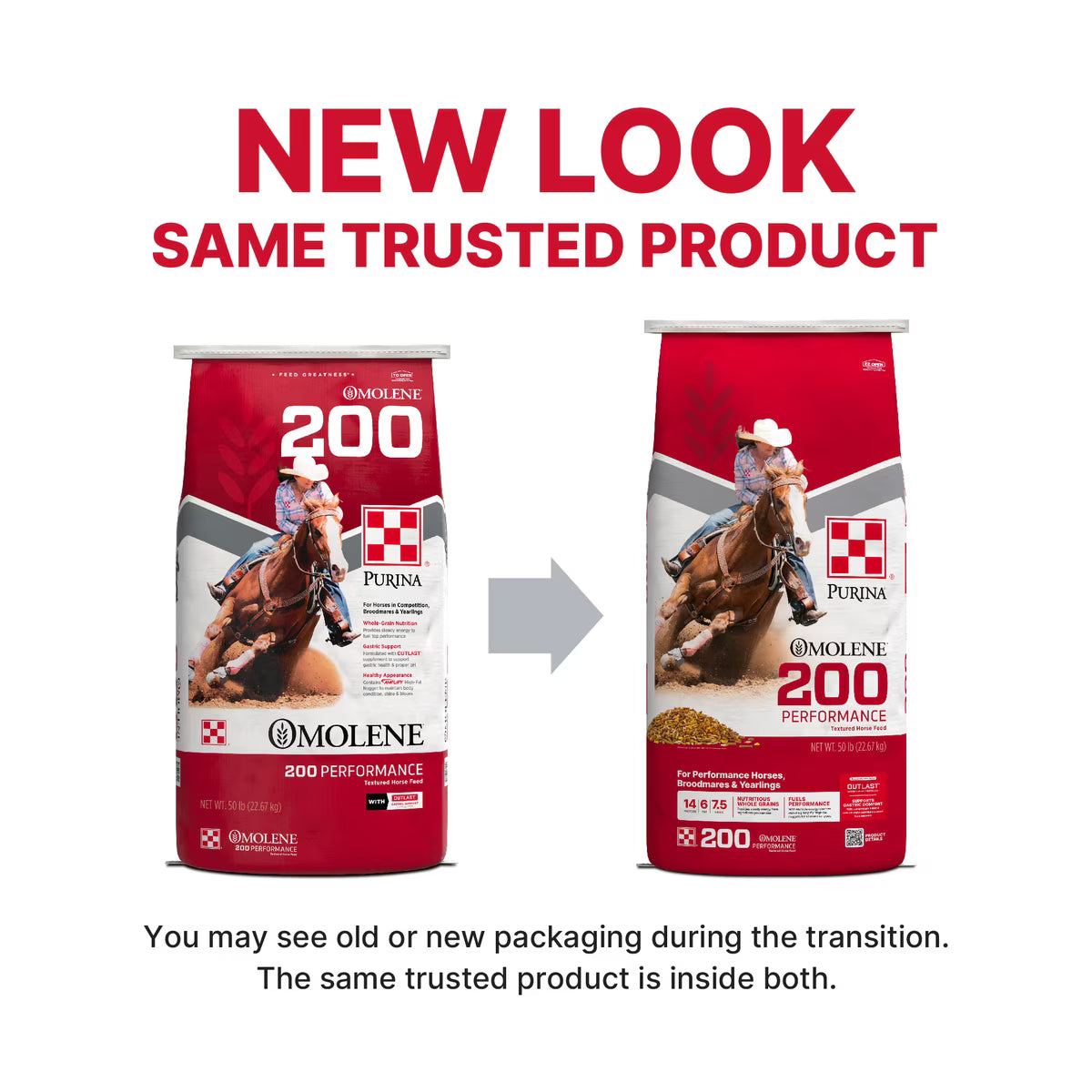 Purina Omolene 200 Performance Horse Feed, 50-lb