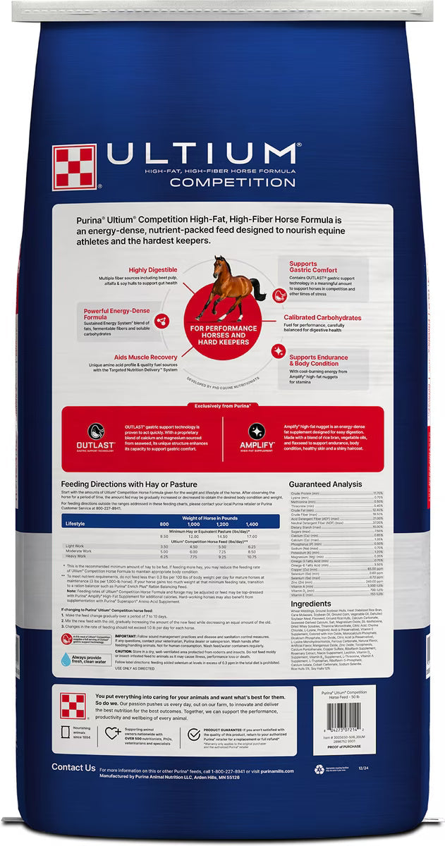 Purina Ultium Competition Horse Feed, 50-lb