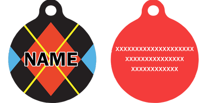 Red Argyle HD Dog ID Tag