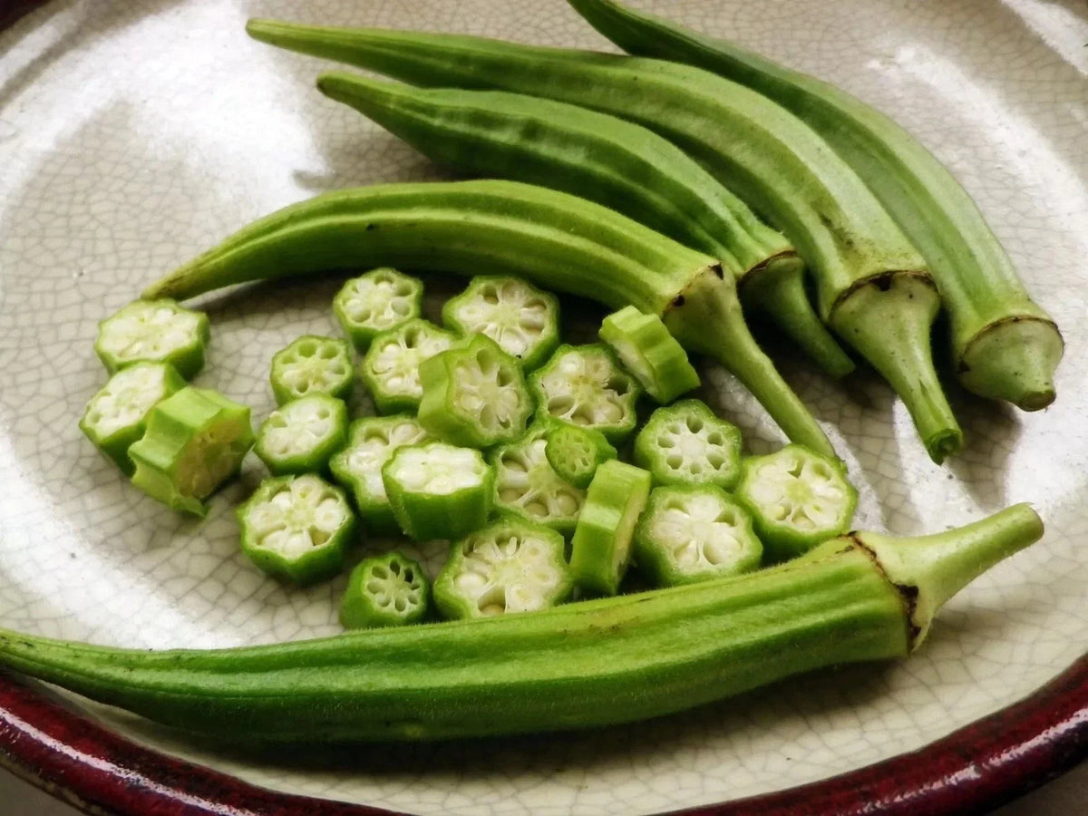 Louisiana Longhorn Cowhorn Okra Seeds - Heirloom Non-GMO Abelmoschus esculentus, Long, Slender Pods, Full Sun, High Yield, Easy to Grow