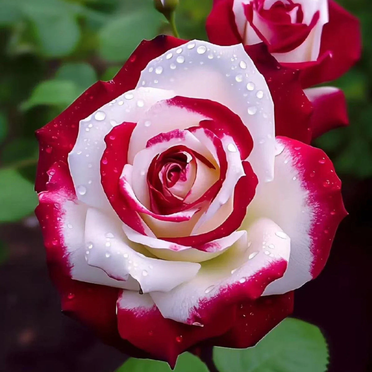 Bi-Color Rose Seeds - 20 Non-GMO Heirloom Red & White Rosa spp. for Garden Planting