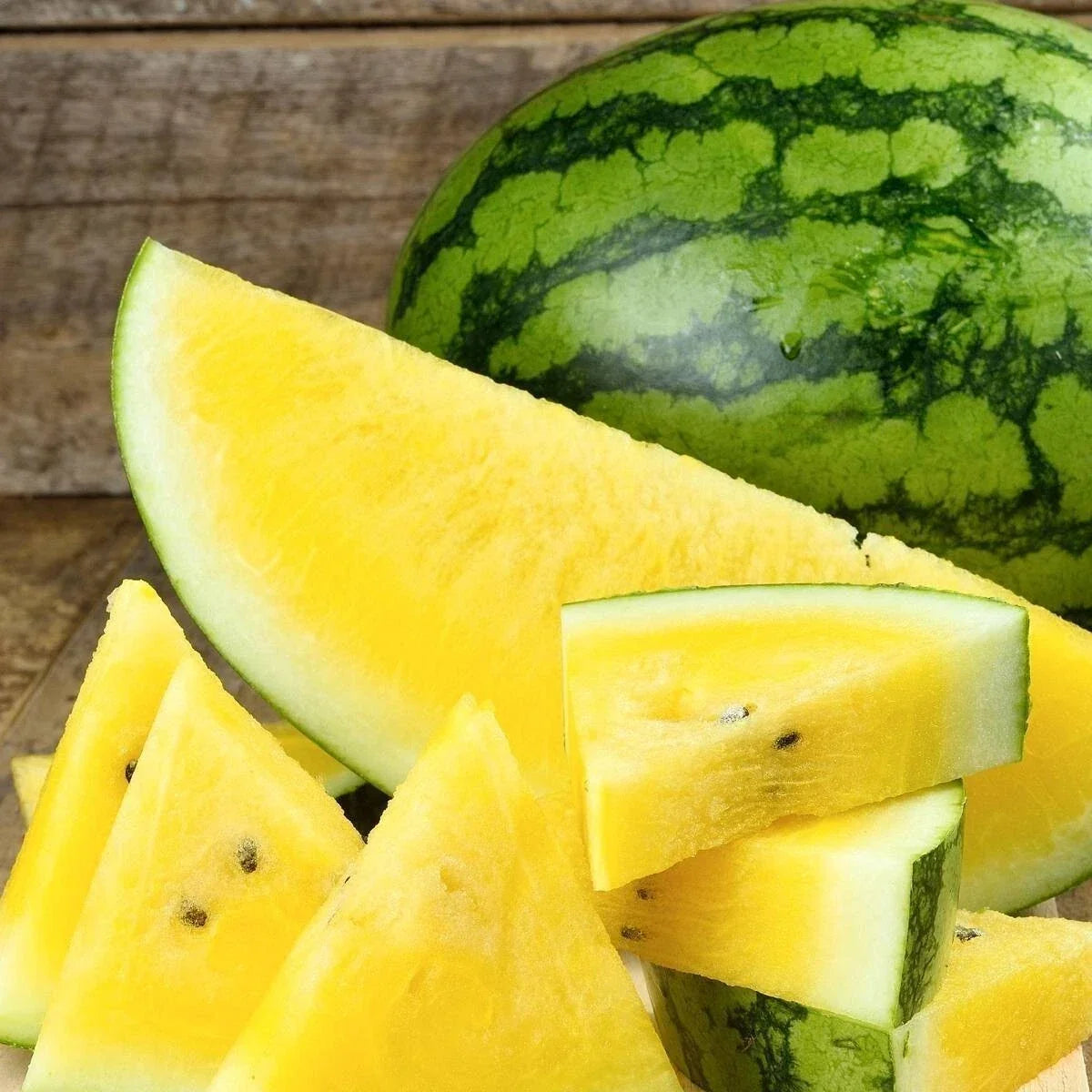 Yellow Gem Watermelon Seeds - Non-GMO, True Yellow Variety, Citrullus lanatus, Sweet Flavor, Pack of 10+ Seeds