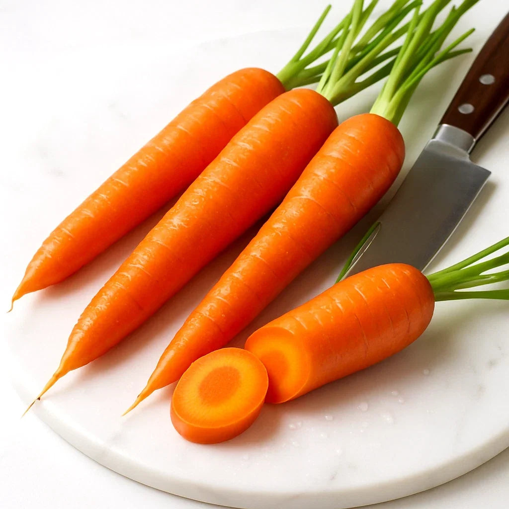 Scarlet Nantes Carrot Seeds - 1000+ Non-GMO Heirloom, 65-Day Sweet Variety for Home Gardening, Daucus carota subsp. sativus