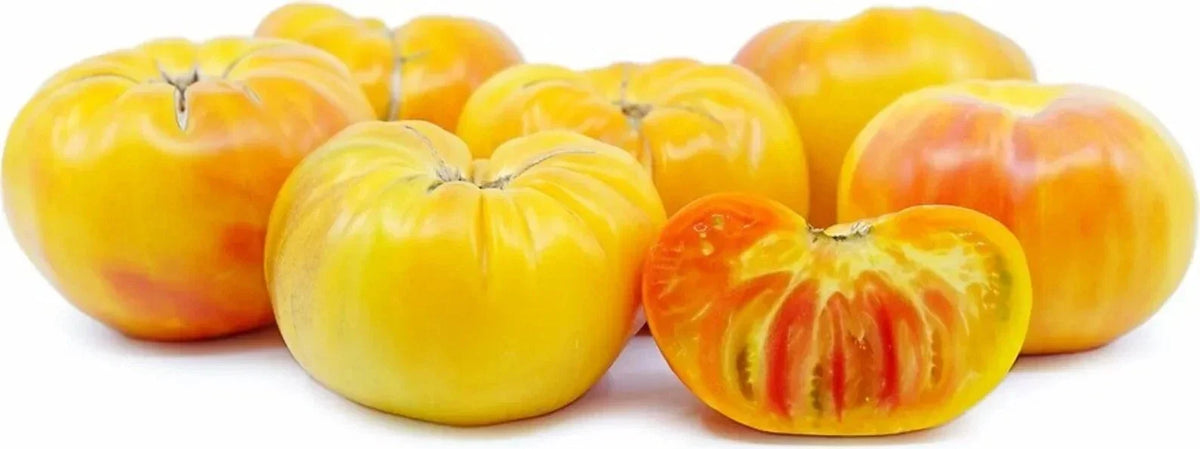 Organic Pineapple Tomato Seeds – Heirloom, Non-GMO, Solanum lycopersicum, Vibrant Yellow & Orange Striped Fruit