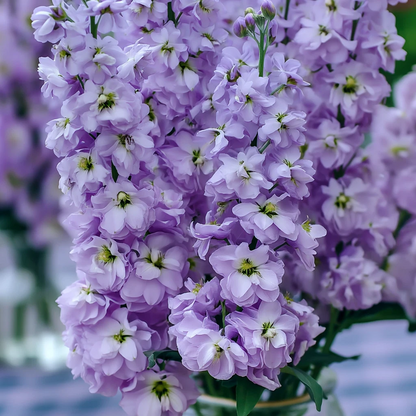 Katz Lavender Blue Stock Seeds – 50 Matthiola incana Seeds, Fragrant Purple Blooms for Garden and Culinary Garnish