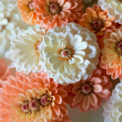 Peaches and Cream Zinnia Seeds Mix Salmon and White, Zinnia elegans Annual Flower Seeds Pack of 100