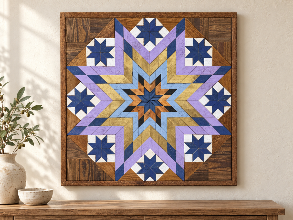 Amish Handmade Barn Quilt Wall Art – Reclaimed Barn Wood – 30.5” x 30.5”