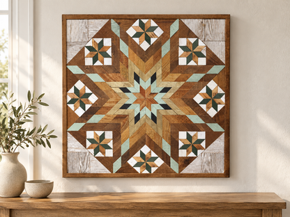 Amish Handmade Barn Quilt Wall Art – Reclaimed Barn Wood – 30.5” x 30.5”