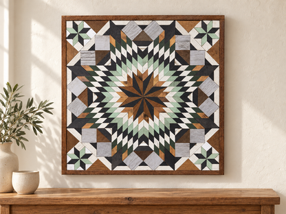 Amish Handmade Barn Quilt Wall Art – Reclaimed Barn Wood – 30.5” x 30.5”