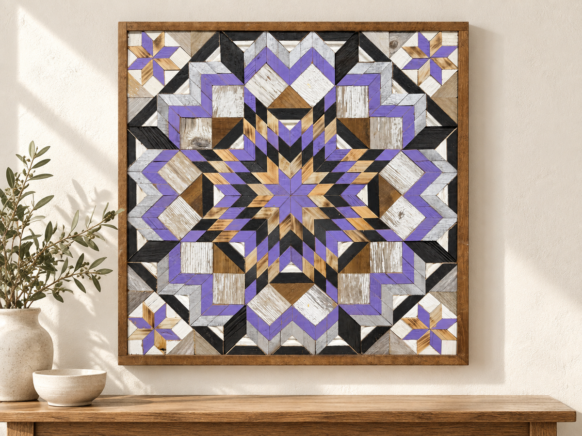 Amish Handmade Barn Quilt Wall Art – Reclaimed Barn Wood – 30.5” x 30.5”