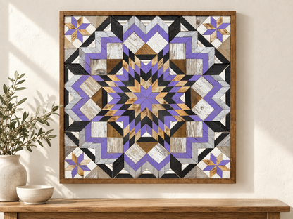 Amish Handmade Barn Quilt Wall Art – Reclaimed Barn Wood – 30.5” x 30.5”