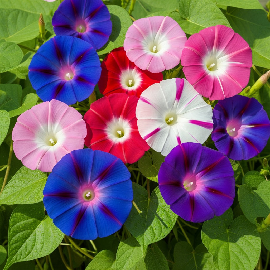 50 Mixed Colors MORNING GLORY Ipomoea Purpurea Vine Flower Seeds