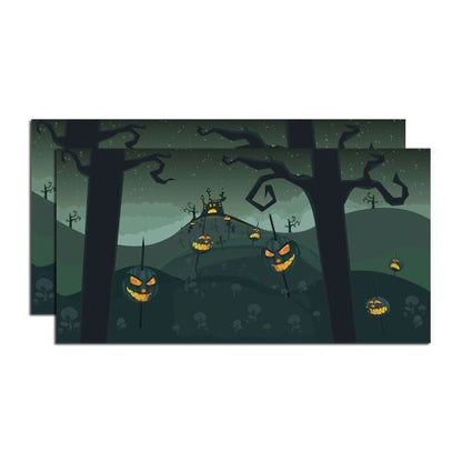 Halloween Spooky Pumpkins Backdrop - 20 Inch - Set Of 2