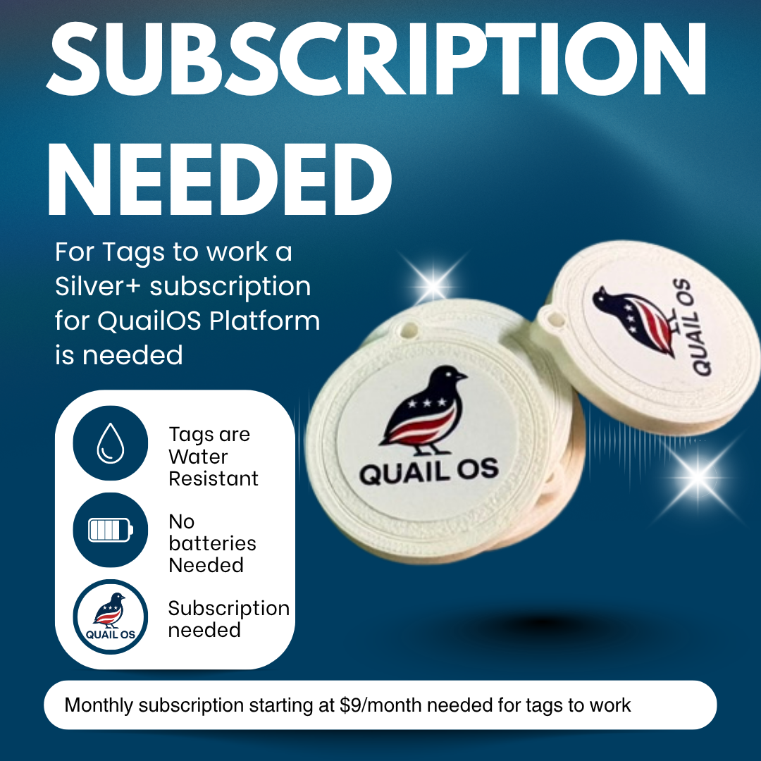 QuailOS Tap and Track Kit — Starter (6 Tags, 2 Mounts, 2 Hatch Eggs)