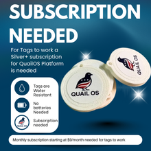 QuailOS Tap and Track Kit — Starter (6 Tags, 2 Mounts, 2 Hatch Eggs)