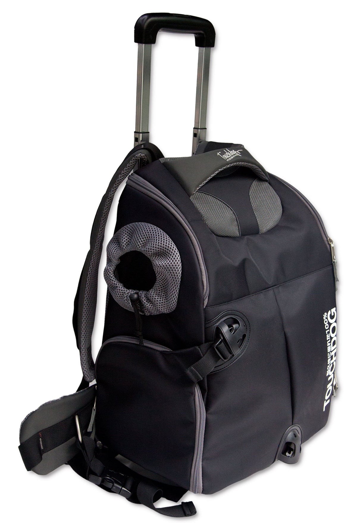 Touchdog ® 'Wuffle Duffle' 2-in-1 Wheeled Backpack Sporty Pet Carrier