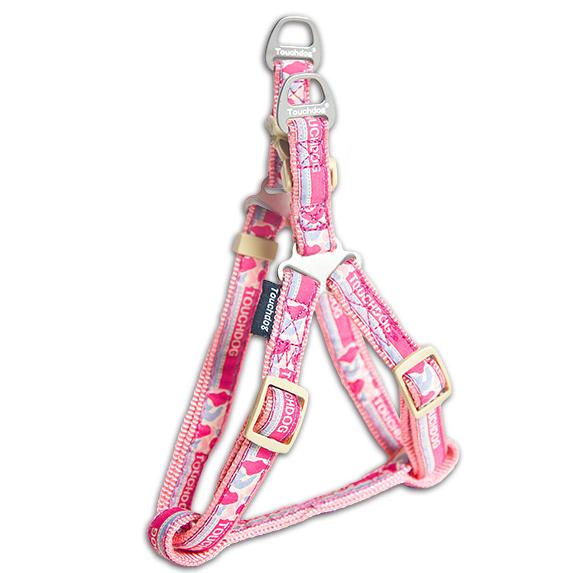 Touchdog Tough Stitched Durable Embroidered Leash and Harness - Pink