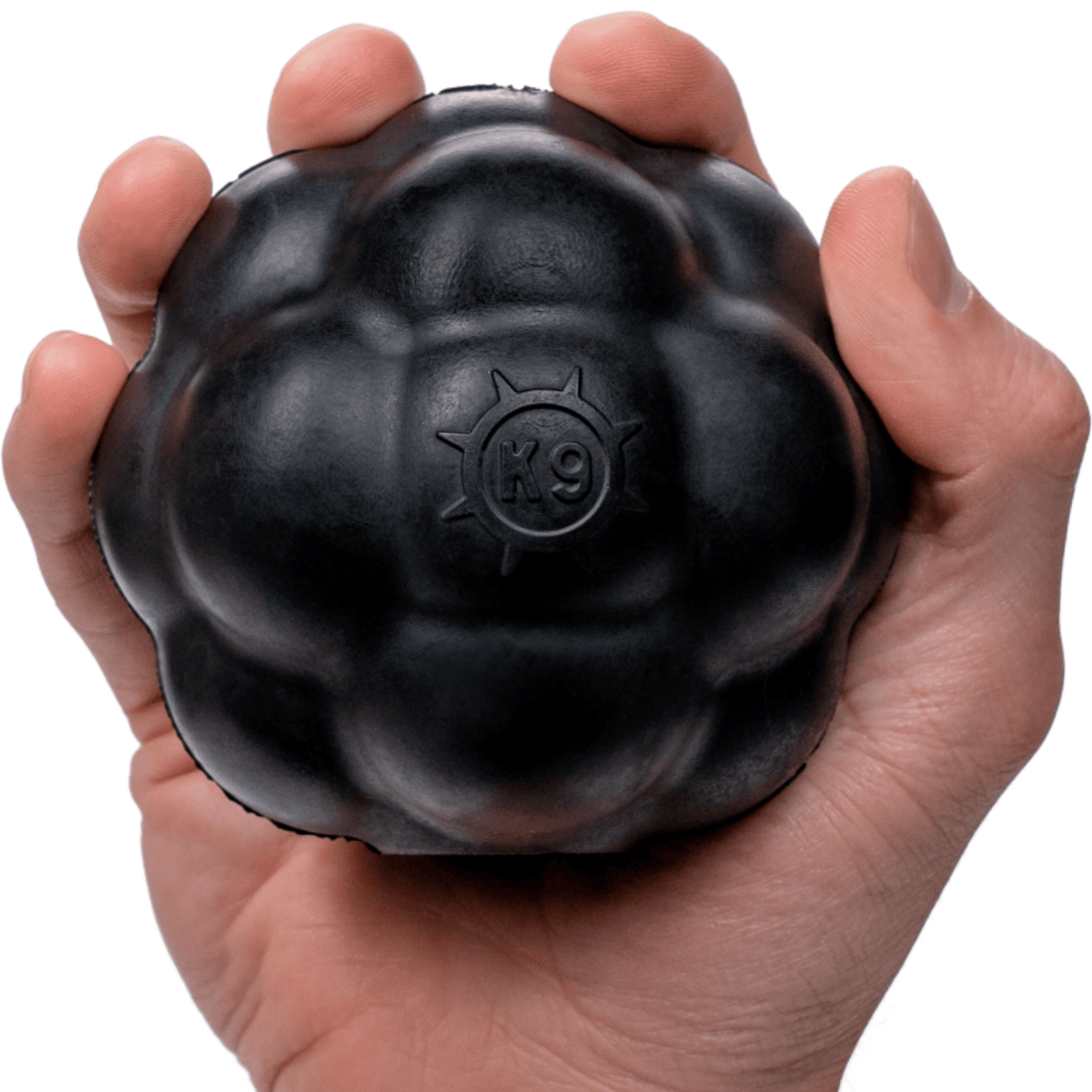 Rumble Ball durable chew toy for medium to large dogs made in USA with natural rubber and lifetime guarantee