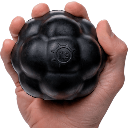 Rumble Ball durable chew toy for medium to large dogs made in USA with natural rubber and lifetime guarantee