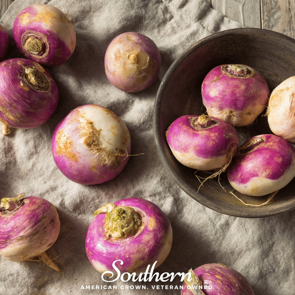 Purple Top White Globe Turnip Seeds – Heirloom Brassica rapa, Dual-Purpose, Cool-Weather Crop, 250 Seeds