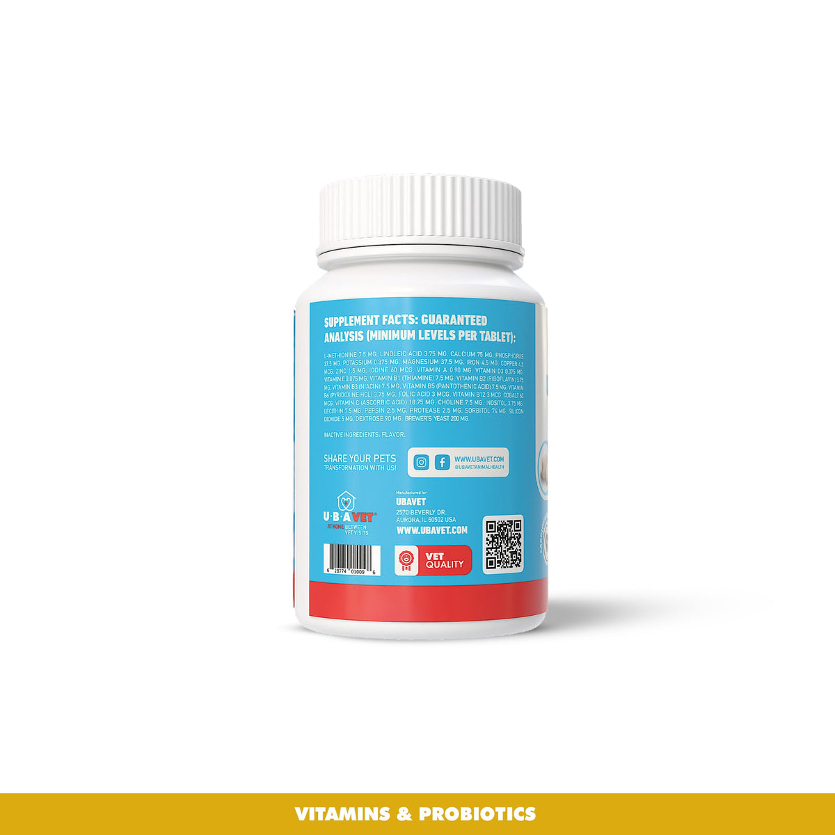 UBAVET Immune Support Daily Multi-Vitamin & Mineral Tablets for Dogs – 90 ct