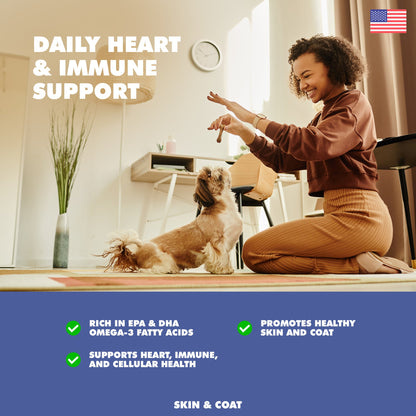 UBAVET Omega-3 Capsules 1000 mg – Skin, Coat & General Health Support for Dogs & Cats (120 ct)