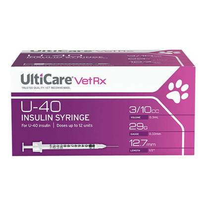 UltiCare U-40 Insulin Syringes, 29ga x ½", Box of 100 ct