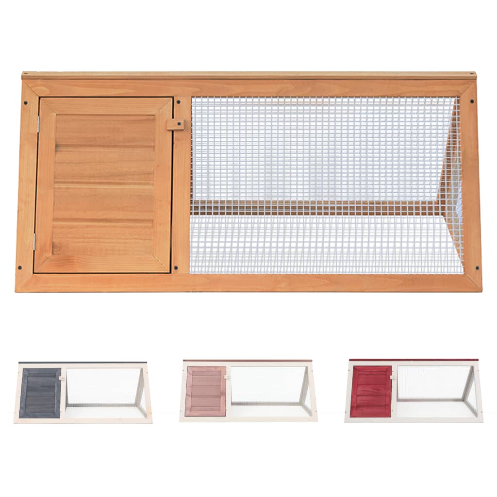 vidaXL Rabbit Hutch Bunny Cage EnclosureIndoor and Outdoor Solid Fir Wood
