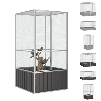 vidaXL Bird Cage Outdoor Bird Aviary Budgie Cage for Yard Galvanized Steel