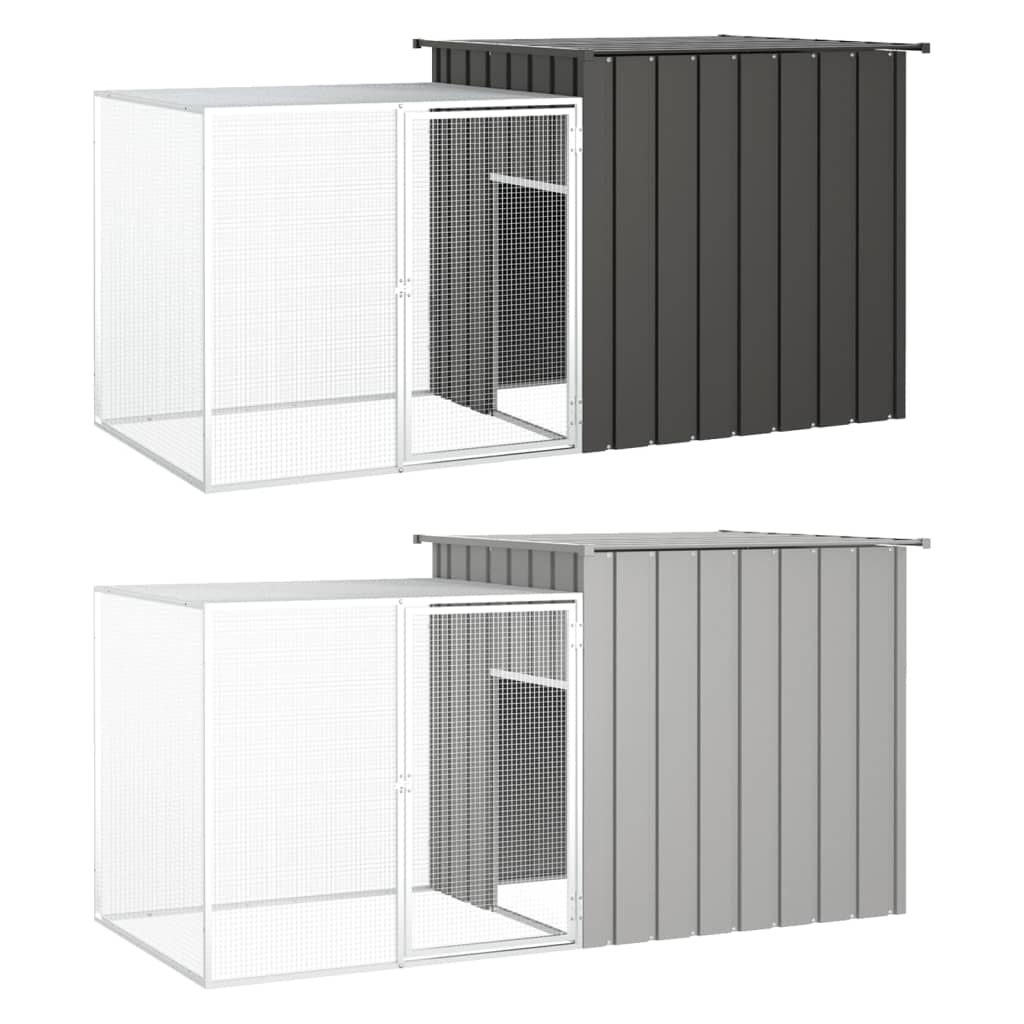 vidaXL Rabbit Cage Anthracite 78.7"x35.8"x39.4" Galvanized Steel