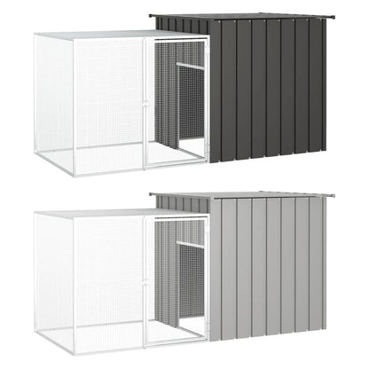 vidaXL Rabbit Cage Anthracite 78.7"x35.8"x39.4" Galvanized Steel