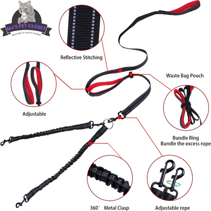 Walk Your Dogs in Style! 🐾✨ Check Out Our 360° Swivel Double Dog Leash - No Tangles, Maximum Comfort! Perfect for Two Pups Up to 200lbs! 🐶❤️