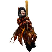 Black and Orange Fabric Sitting Halloween Witch