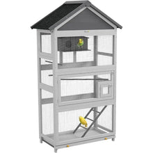 Gray Wooden Bird Aviary