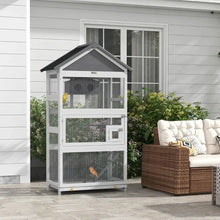 Gray Wooden Bird Aviary