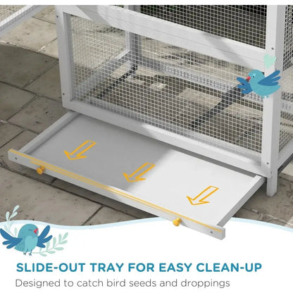 Gray Wooden Bird Aviary