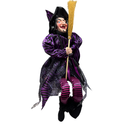 Black and Purple Fabric Sitting Halloween Witch